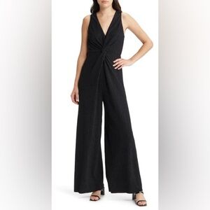 FLORET STUDIOS Plissé Sleeveless Wide Leg Jumpsuit